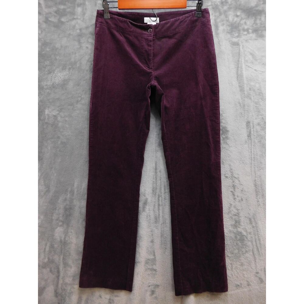Hennes Jeans Womens 8 Purple Straight Corduroy Mid Rise 29x30 Zip Fly Stretch